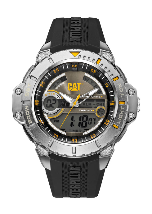 Anadigit Black Dial Black Rubber Strap